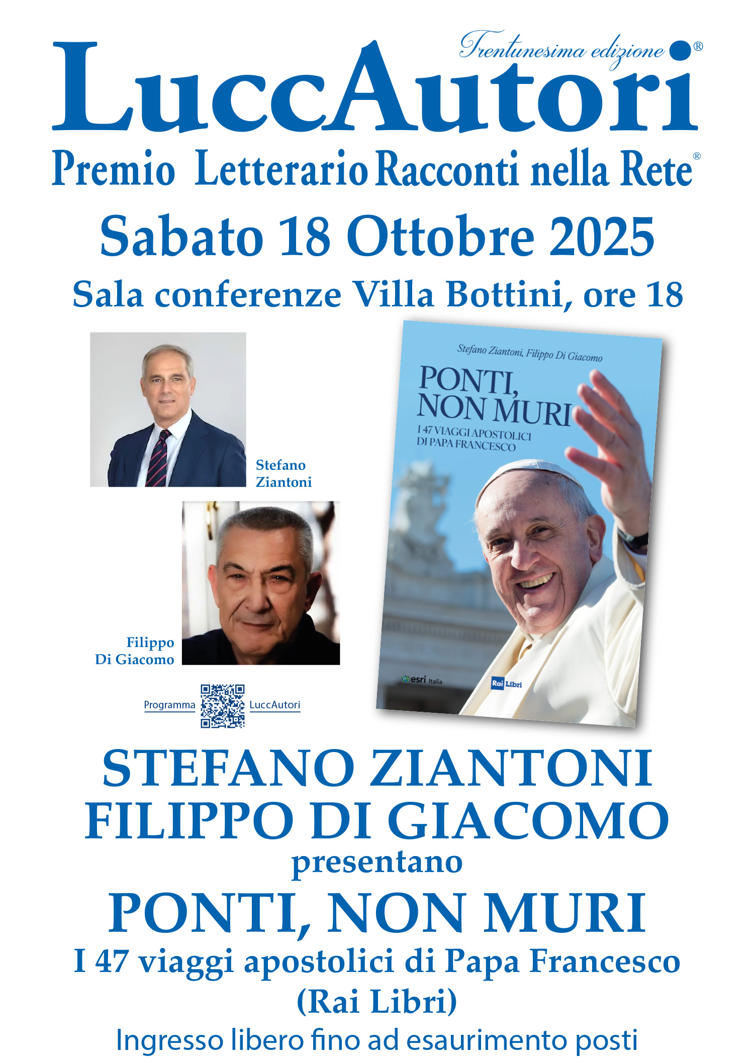 Sabato 18 – programma completo con la premiazione dei vincitori di Racconti nella Rete